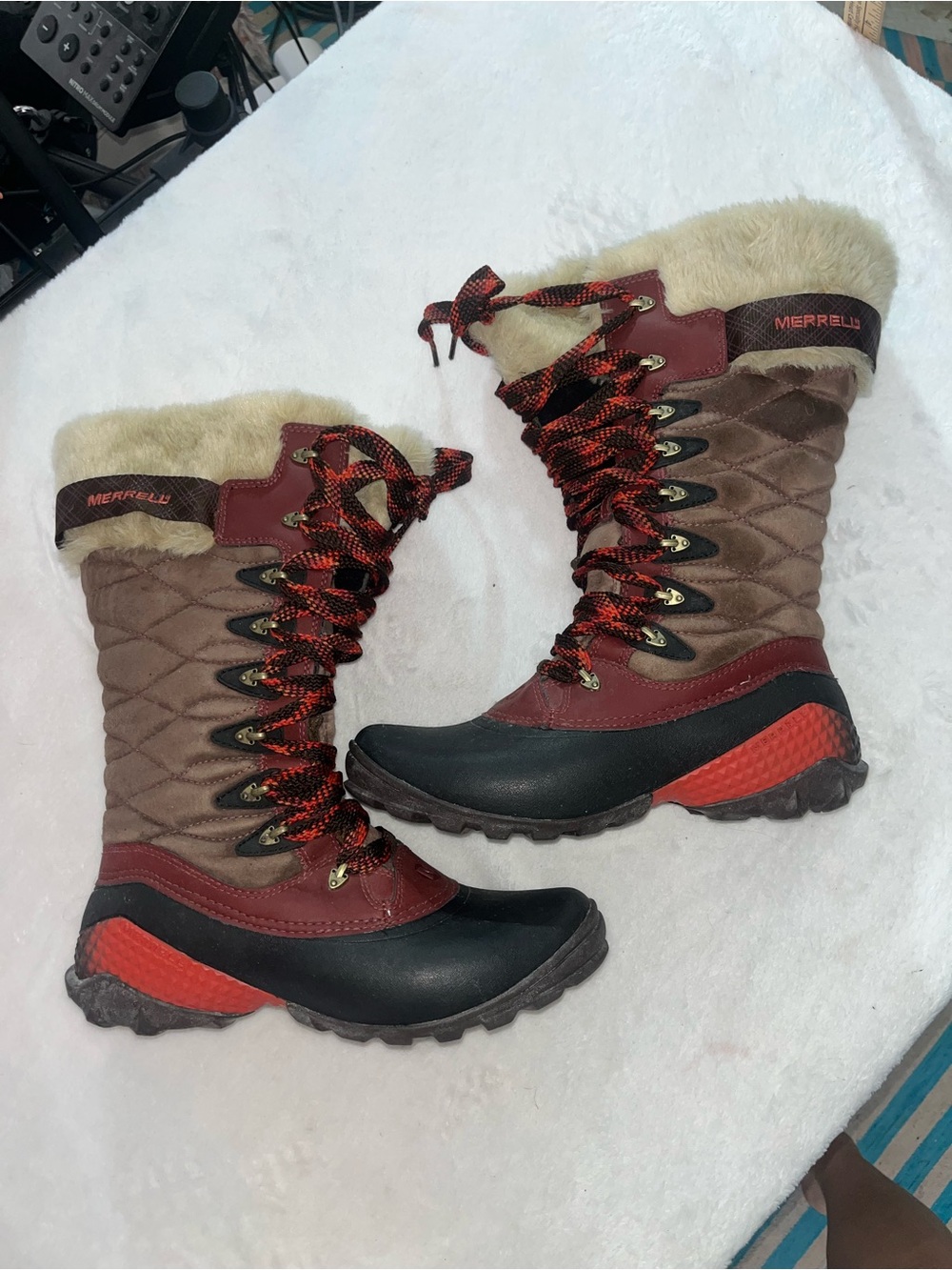 Merrell Winterbelle Peak Waterproof Insulated Winter Snow Boots Durable Fur Trim